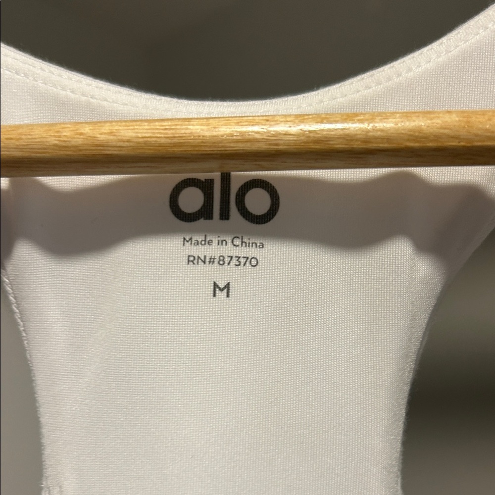 ALO Yoga White Racerback Sports Bra - Picture 2 of 6